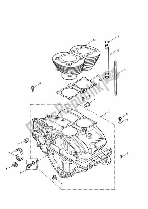 Tutte le parti per il Crankcase & Fittings Up To Eng No 221608 (plus Eng No? S 229407 To 230164) del Triumph America Carburettor 790 2002 - 2007
